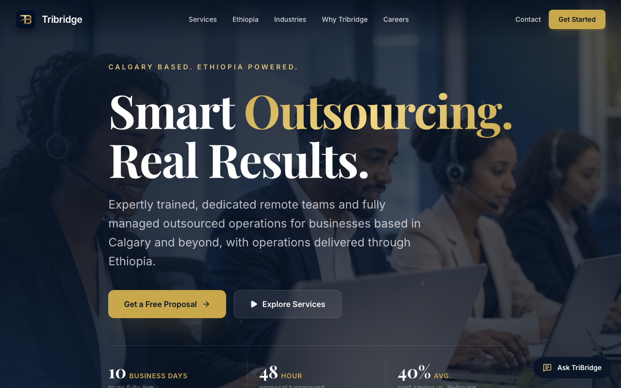 Tribridge Services homepage